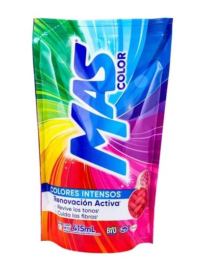 Detergente Líquido Mas Color Colores Intensos 415 Ml