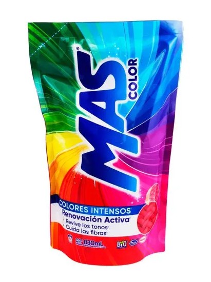 Detergente Líquido Mas Color Colores Intensos 830 Ml