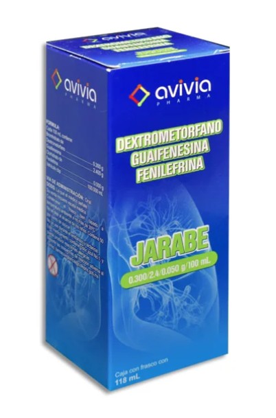 Dextrometorfano/Guaifenesina/Fenilefrina Jarabe 118 Ml Genérico Avivia