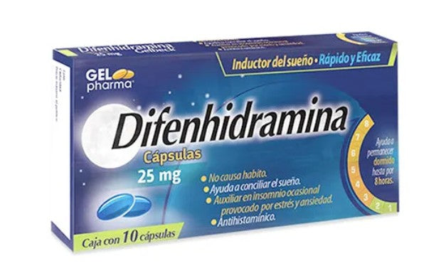 DIFENHIDRAMINA 25MG CPS 10