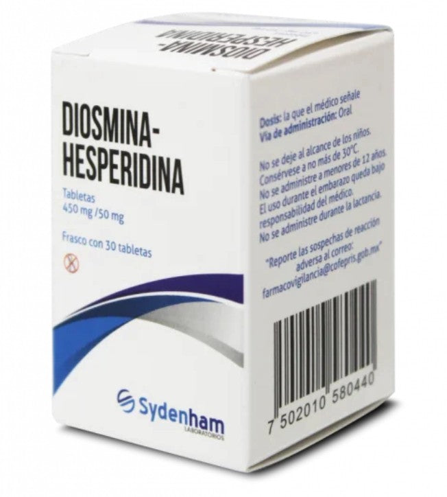 Diosmina/Hesperidina 450/50 Mg 30 Tabletas Genérico Sydenham