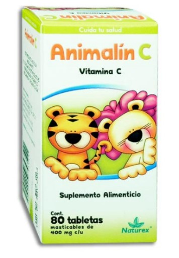 Animalin C Proteína Soya/Vitamina C Suplemento Alimenticio 80 Tabletas Masticables Genérico Naturex