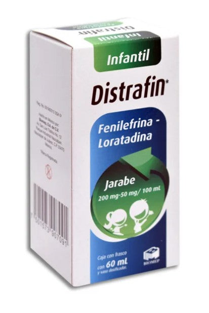 Distrafin Fenilefrina/Loratadina 200/50 Mg Jarabe 60 Ml Genérico Com Biomep
