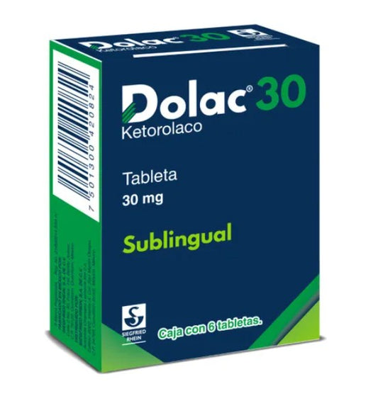 Dolac 30 30 Mg Sublingual 6 Tabletas