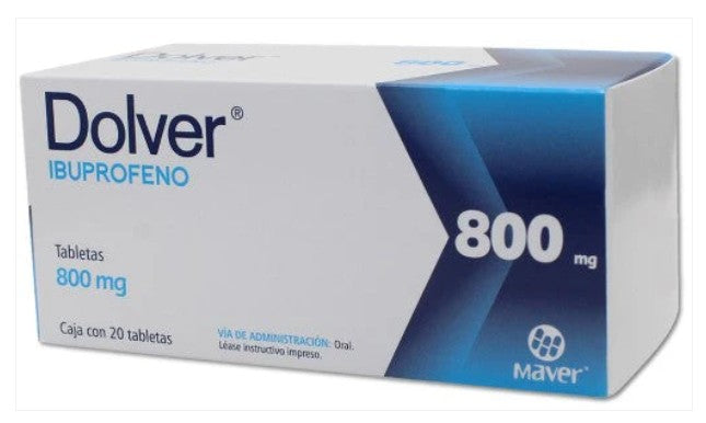 Dolver Ibuprofeno 800 Mg 20 Tabletas Genérico Maver
