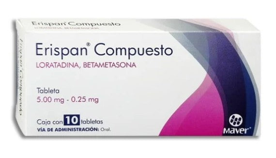ERISPAN COMPUESTO (LORATADINA, BETAMETASONA) C/10 TAB