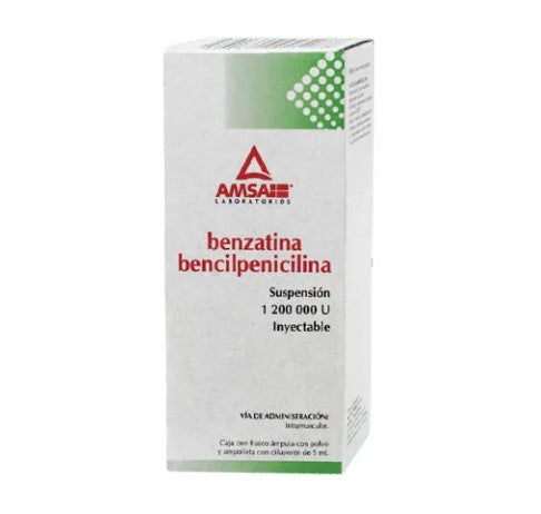 Benzatina Bencilpenicilina Solución 1200000 UI Frasco Ámpula 5 Ml Genérico Amsa