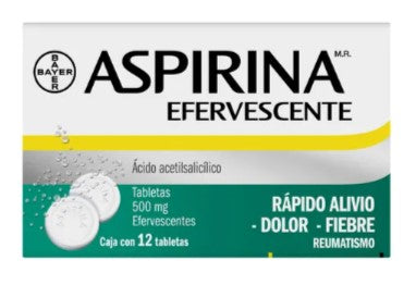 Aspirina Adulto 500 Mg 12 Tabletas Efervescentes