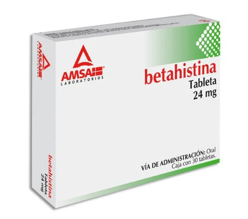 Betahistina 24 Mg 30 Tabletas Genérico Amsa