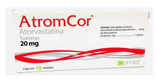 Atorvastatina 20 Mg 10 Tabletas Genérico Corne