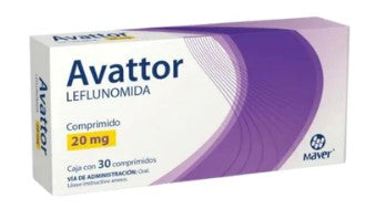 Avattor Leflunomida 20 Mg 30 Comprimidos Genérico Maver